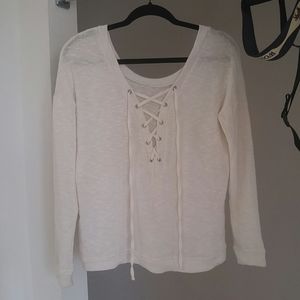 Pre-loved off-white lace-up shirt